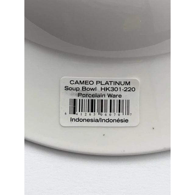 Mikasa “Cameo Platinum” Bone China Rim Soup Bowls - Set of 12 For Sale In Dallas - Image 6 of 7