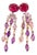 Bochic “Capri” Vintage Ruby & Purple Amethyst Earrings Set in 18K Gold & Silver For Sale
