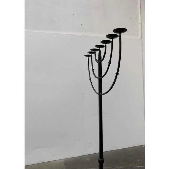 Black Brutalist Wrought Iron Candleholder For Sale - Image 8 of 18