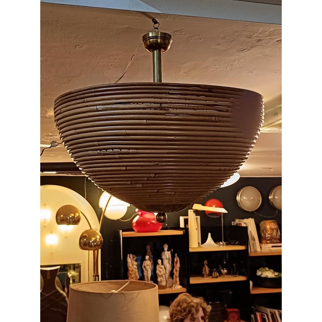 1970s Bamboo and Rattan Pendant Light, Italy, 1970s For Sale - Image 5 of 8