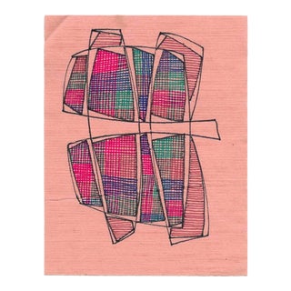 1980s William Glen Davis Geometric Miniature Drawing For Sale