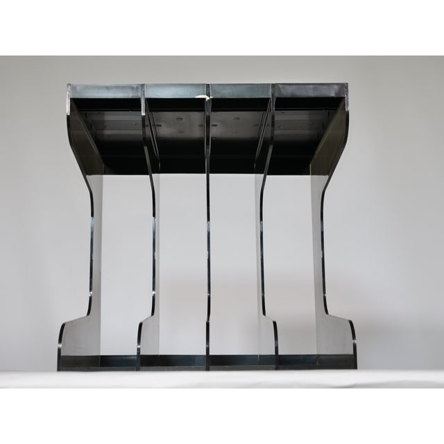 Space Age Vinyl Stand in Smoked Acrylic Glass, 1970s For Sale - Image 9 of 16