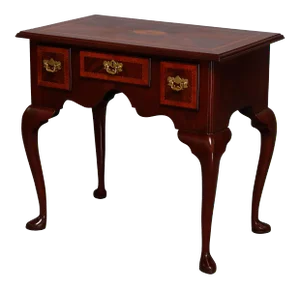 20th Century Queen Anne Councill Craftsmen Flame Mahogany Inlaid & Banded Lowboy