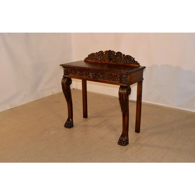 Victorian 19th Century English Oak Console Table For Sale - Image 3 of 9