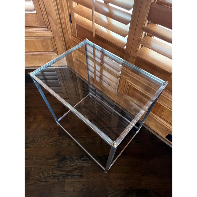Metal Late 20th Century Aluminum Brass Side Table by John Vesey For Sale - Image 7 of 10