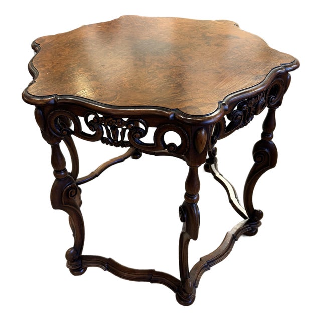 1930s French Walnut Center Table For Sale
