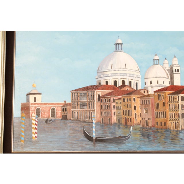 Textile 1980s Venetian Canal Art Painting For Sale - Image 7 of 12