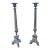 Pair of Tall Neoclassical Empire Style Patinated Brass Candlesticks, 28.25” For Sale