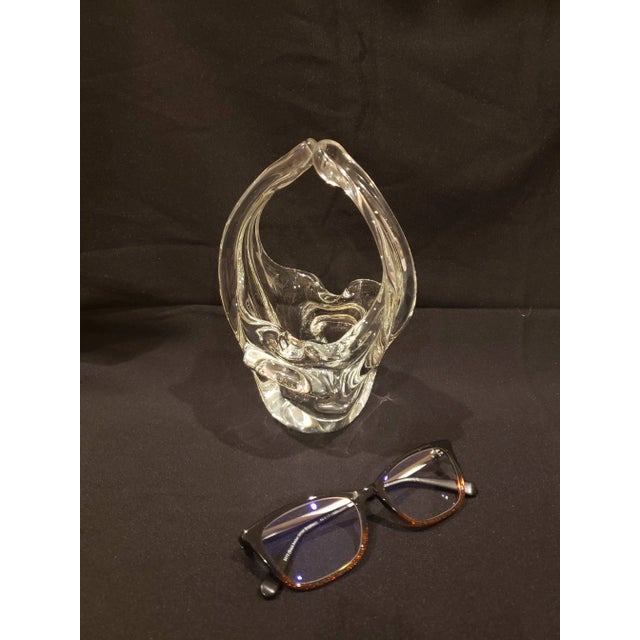 Italian Mid-Century Hand Blown Clear Glass Piece For Sale - Image 10 of 13
