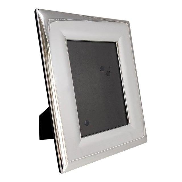 Photo Frame in Silver Plated with Glass, Italy, 1970s For Sale - Image 6 of 6