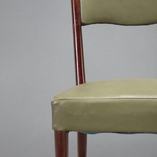 Vintage Painted Beech and Leatherette Chairs, Italy, 1960s, Set of 8 For Sale - Image 4 of 8