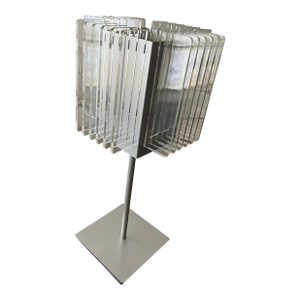 1990s Postmodern Lucite and Metal Chandelier-Style Table Lamp