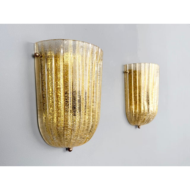 Wall Lamps in Murano Glass from Barovier & Toso, Italy, 1970s, Set of 2 For Sale - Image 6 of 6