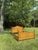 English British Colonial Style Faux Bamboo and Rattan Queen Bed in Tortoise Finish For Sale - Image 3 of 12