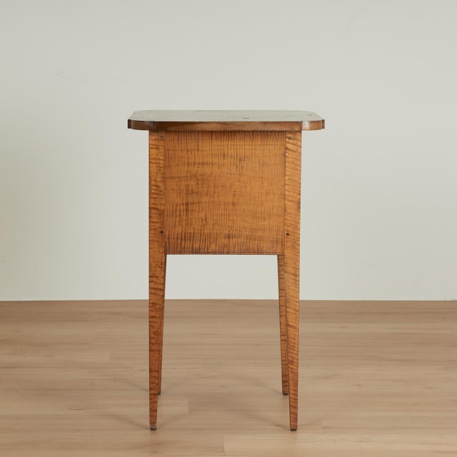 1920s Pair of Antique American Federal Tiger Maple Stands For Sale - Image 5 of 18