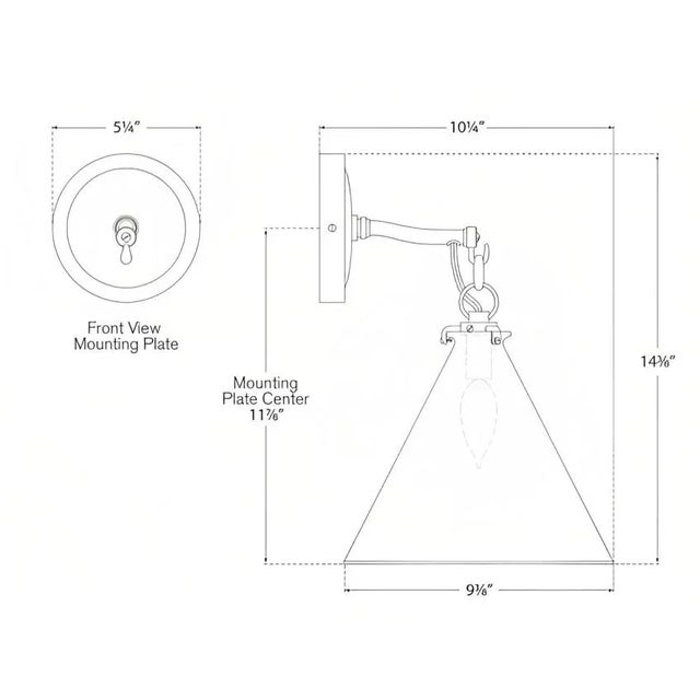 Visual Comfort Thomas O'Brien for Visual Comfort Signature Katie Small Conical Sconce in Polished Nickel with White Glass For Sale - Image 4 of 4