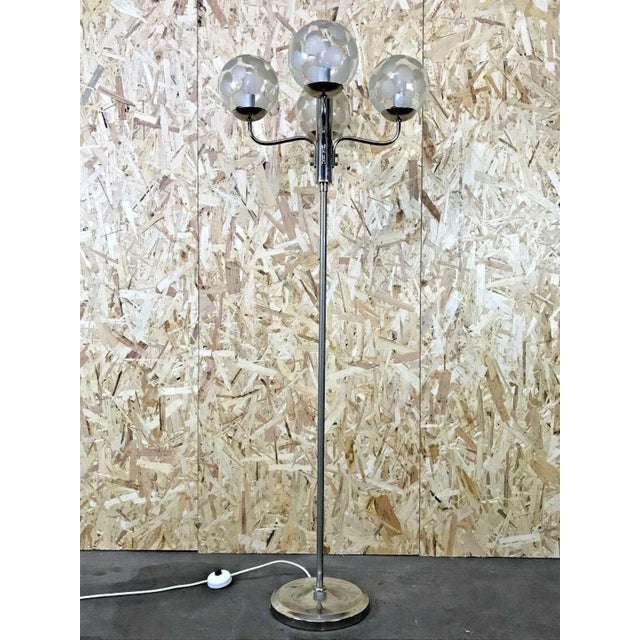 Mid-Century Space Age Floor Lamp in Metal & Glass For Sale - Image 12 of 13