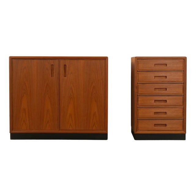 Teak Brown Dressers, 1960s, Set of 2 For Sale