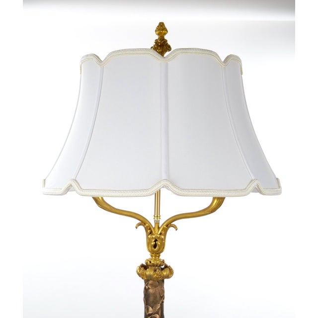 Neoclassical Gilt-Bronze & Carved Wood Floor Lamp, Made in Italy, Mid-to-Late 19th Century For Sale - Image 3 of 16