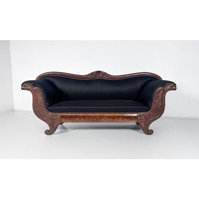 Wood Antique French Charles X Sofa, 1820s For Sale - Image 7 of 8