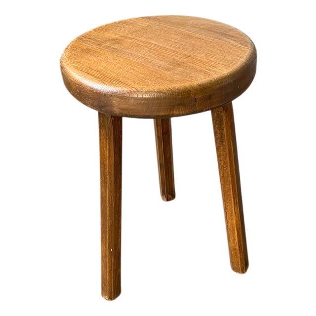 Oak Tripod Stool, 1950s For Sale