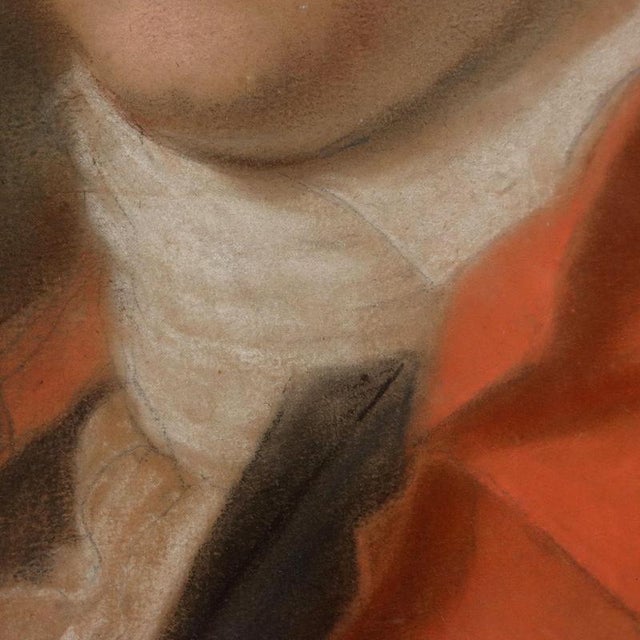 Male Portrait, Pastel on Cardboard, Framed For Sale - Image 5 of 9