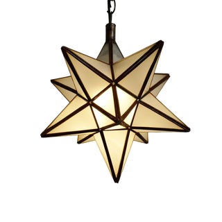 Frosted White Star Lantern Small For Sale