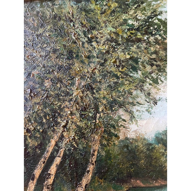 Gorgeous Impressionistic Oil on Canvas Landscape Painting Signed, Framed For Sale - Image 9 of 13