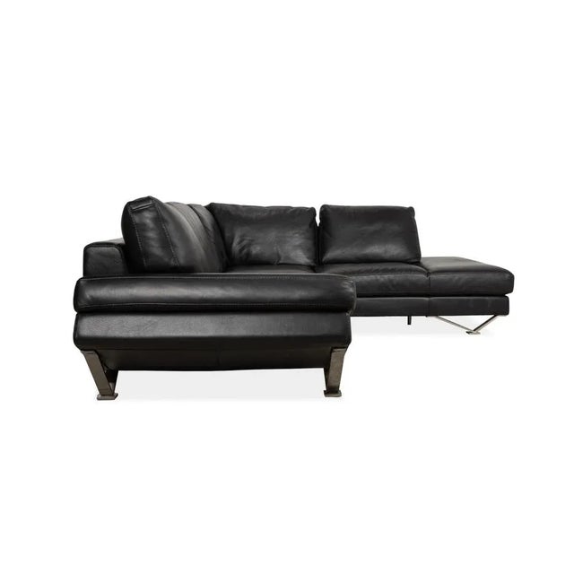 Relevé Corner Sofa in Black Leather from Natuzzi For Sale - Image 14 of 17