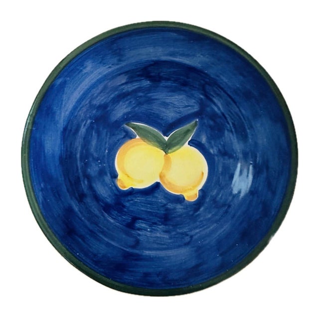 Rustic European Vintage Italian Hand Painted Lemons Plates - Set of 4 For Sale - Image 3 of 11