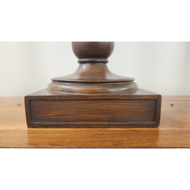 1980s Vintage Palm Leaf Table Lamps With Shades, a Pair For Sale - Image 11 of 12