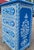 2020s Hand‑Painted Moroccan Nightstand / Blue and White Zoua9 Woodwork For Sale - Image 5 of 7