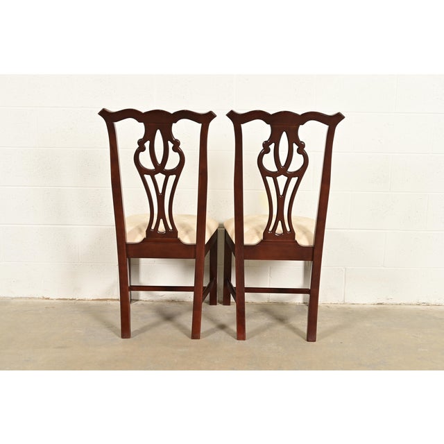 Thomasville Georgian Carved Mahogany Dining Chairs, Set of Four For Sale - Image 10 of 13
