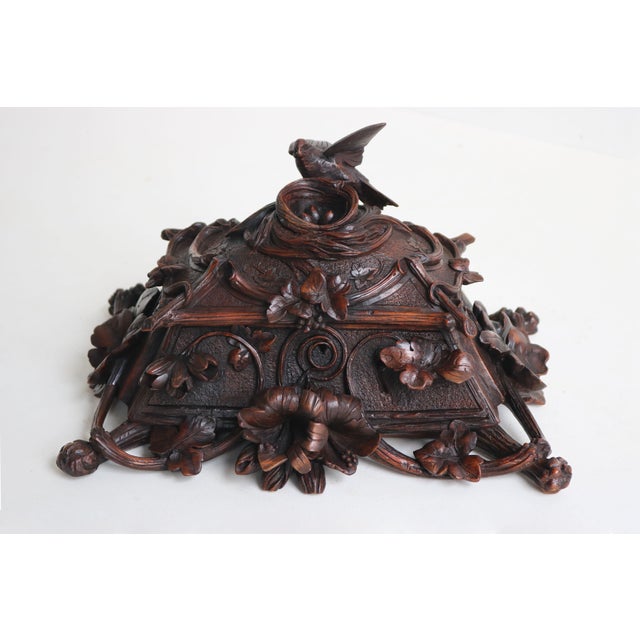 19th Century Swiss Black Forest Jewelry Box in Openly Carved Walnut, 1880 For Sale - Image 10 of 15