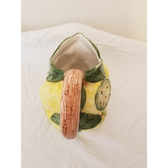 1960s Vintage Italian Handpainted Lemon Pitcher For Sale - Image 5 of 8