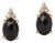 Oval Shaped Black Spinel Stud Earrings in 14k Solid Gold With Natural Diamonds- 2 Pieces For Sale