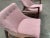 Modern Mid Century Style Lounge Chairs Solid Walnut Frames Pink Boucle For Sale - Image 9 of 12