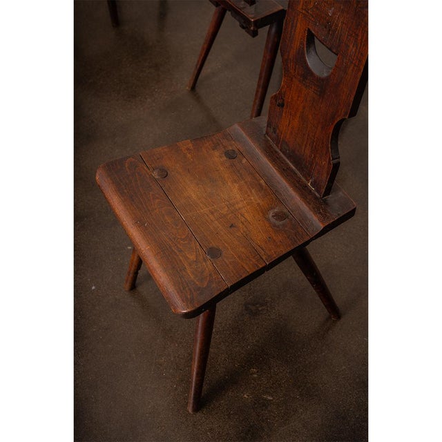 Brown 1970s A Set of Four Brutalist Dining Chairs For Sale - Image 8 of 8