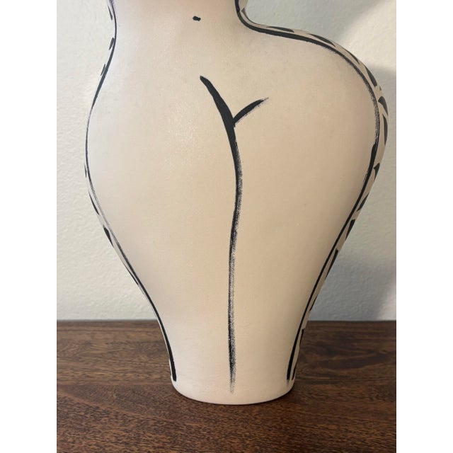 White Large Vintage Figural Woman Studio Pottery Vase by Donna Polseno For Sale - Image 8 of 10