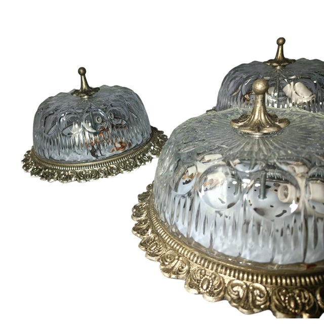 Mid-Century Ceiling Lamps, Set of 3, in Very Good conditions. Designed 1960 to 1969 Up to 250V (Europe/UK Standard).The...