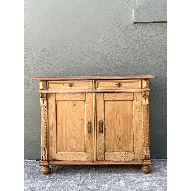 Early 20th Century Vintage Carved Pine Cabinet For Sale - Image 5 of 12