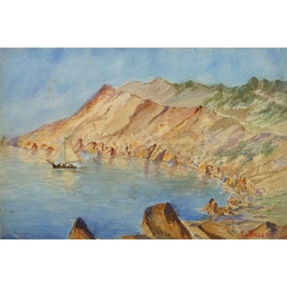 M. Balestié, Vintage Watercolor Landscape - Les Goules For Sale