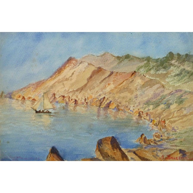 M. Balestié, Vintage Watercolor Landscape - Les Goules For Sale