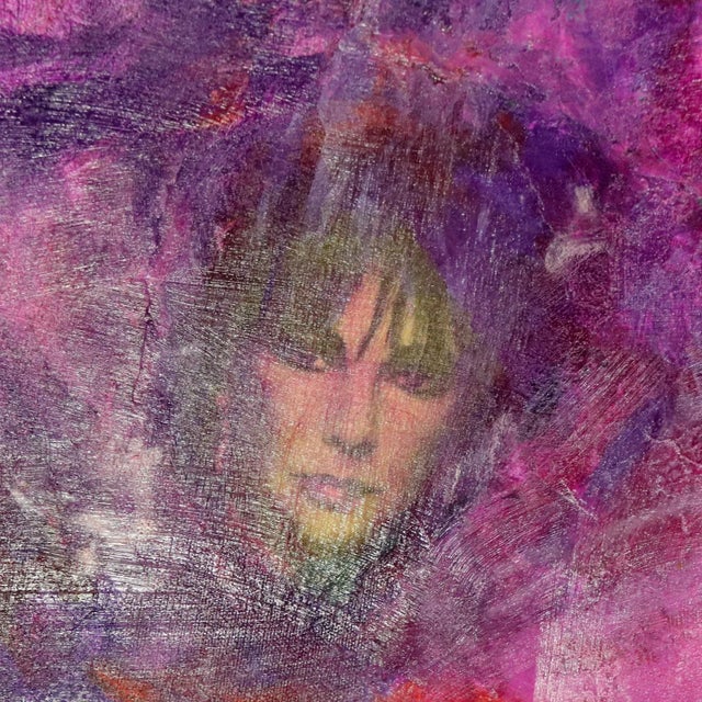 Lizz Mixed Media Acrylic and Collage on Canvas by Ronald Frederick Dockter For Sale - Image 12 of 13