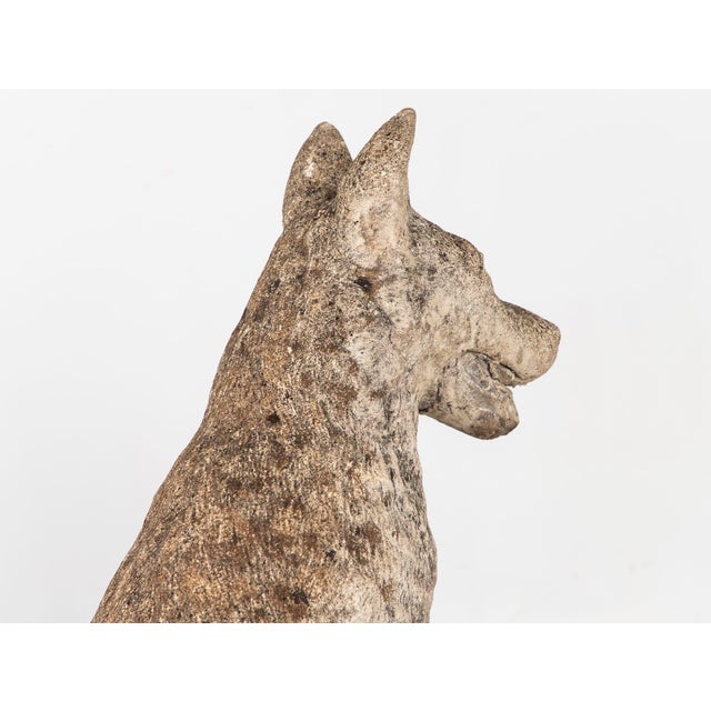 Large Concrete Shepherd Dog Garden Ornament, English Mid 20th Century For Sale - Image 10 of 12