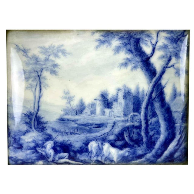 Enamel Plaques with Gilt Frames, Set of 2 For Sale - Image 5 of 8