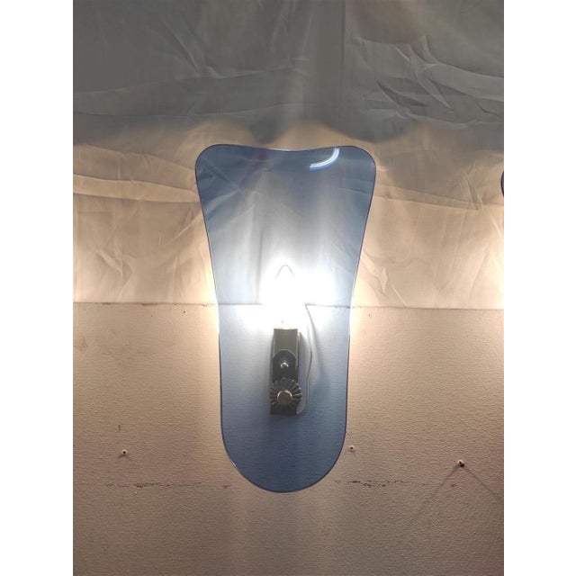 Italian Blue Glass Wall Lamps, 1950, Set of 3 For Sale - Image 12 of 13