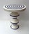 Mid-Century Modern Contemporary Pair of Blue and White Ceramic Stripe Side Tables. Italy For Sale - Image 3 of 12