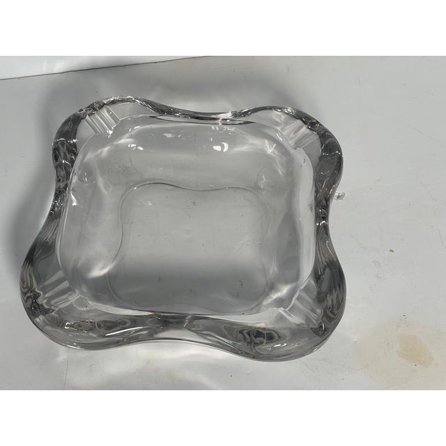 1950s Large Antique Crystal Glass Ashtray Catchall For Sale - Image 5 of 5