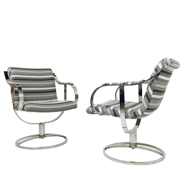 Steel Case Leather Swivel Chairs A Pair Chairish